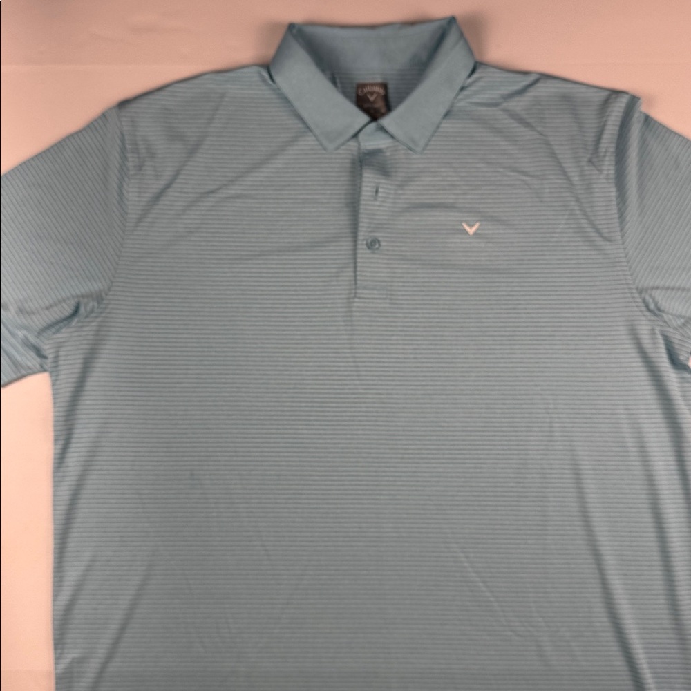 Callaway Men's Opti-dry striped Aqua Golf short sleeve polo shirt size XL
